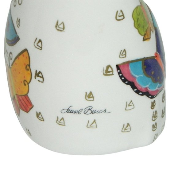 Laurel Burch by Gantz 6" Multi-Colored Cat Decor Figurine White Purple Orange - Picture 4 of 5